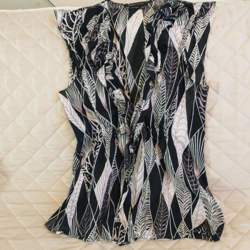 Black and White Ruffled Top, BCBG Maxazria